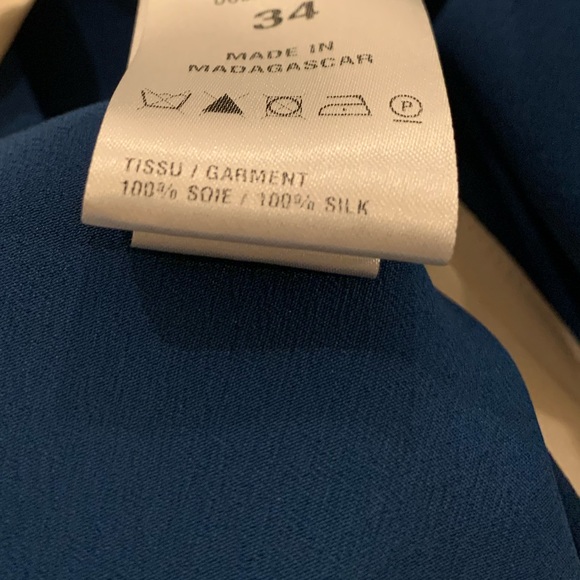 Chloe Silk Blouse Ocean Blue Size:34 Excellent Condition - Picture 7 of 9